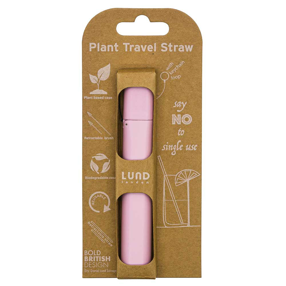 Pink -Kit Palha Reutilizável de Viagem