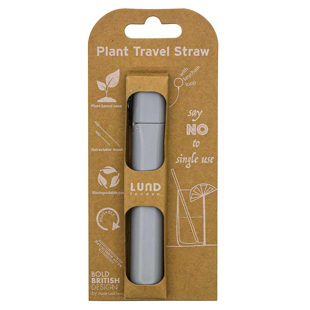 Grey -Kit Palha Reutilizável de Viagem