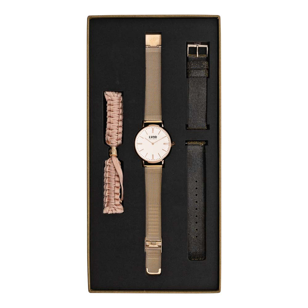 Conjunto Relógio de Pulso, Caixa Rose Gold 39mm + 2 Pulseiras
