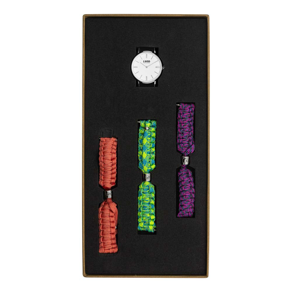 Conjunto Relógio de Pulso, Caixa Silver 34mm + 2 Pulseiras
