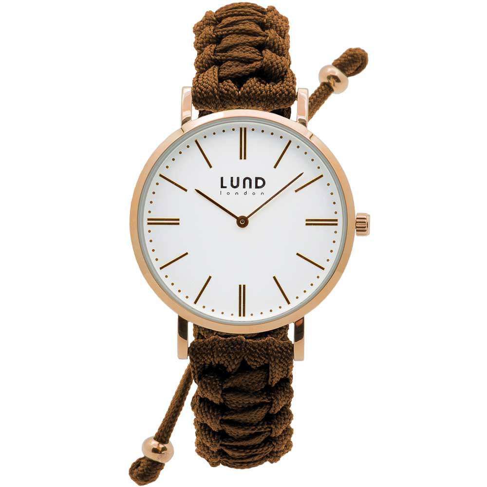 Relógio de Pulso Entrançado Avelã, Caixa Gold 34/39mm