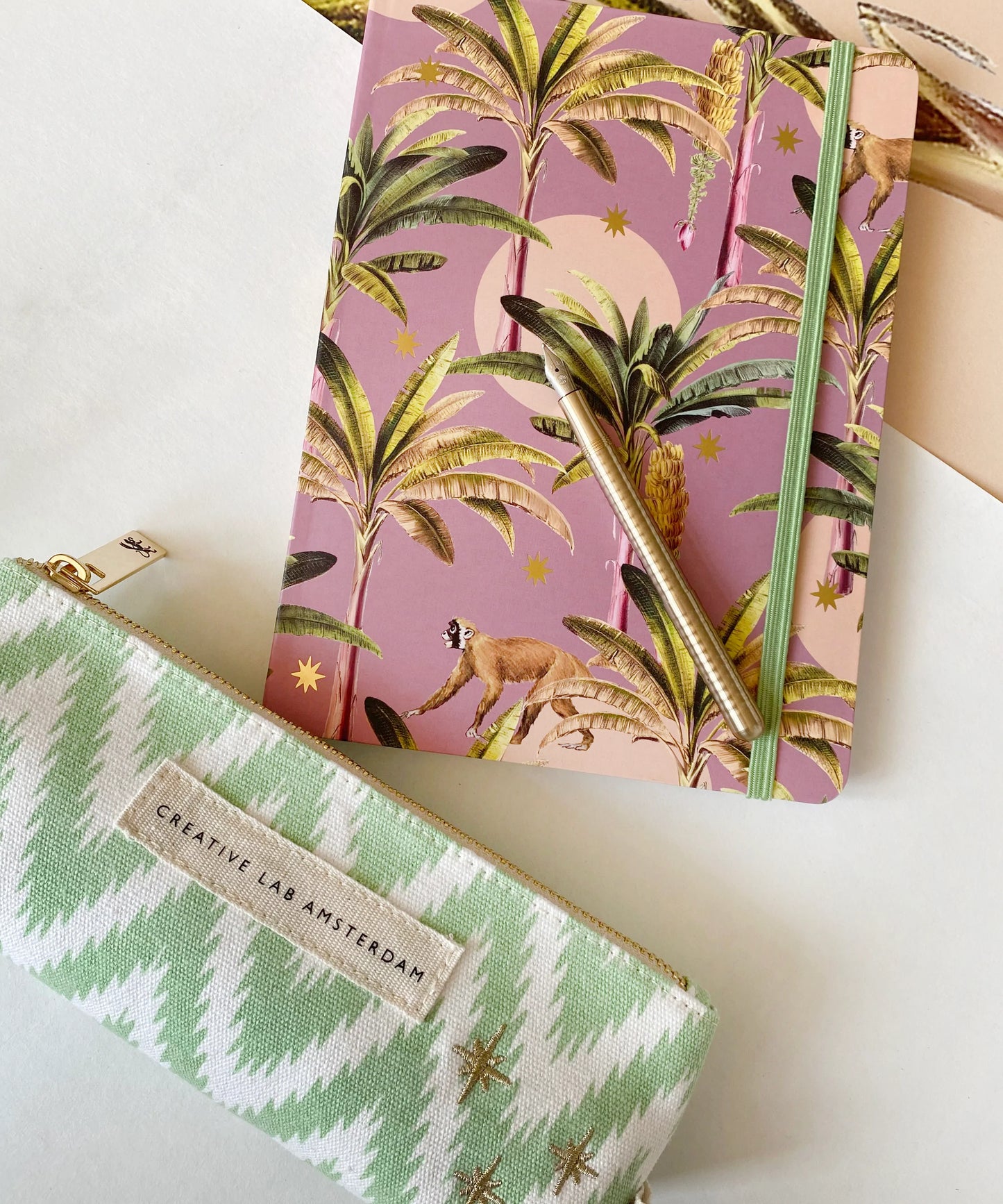 Bolsa ou Estojo - Pouche Triangle Ikat Green