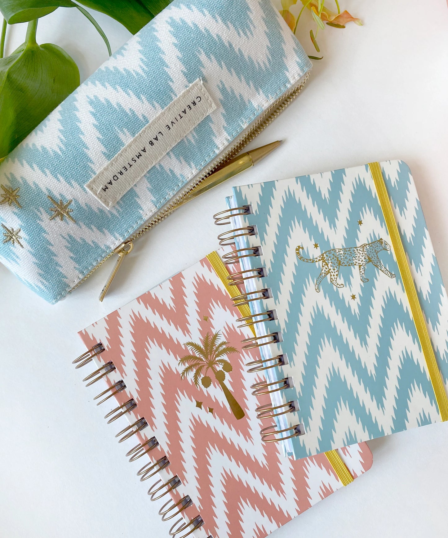 Caderno Notebook A6 Argolas Ikat Orange