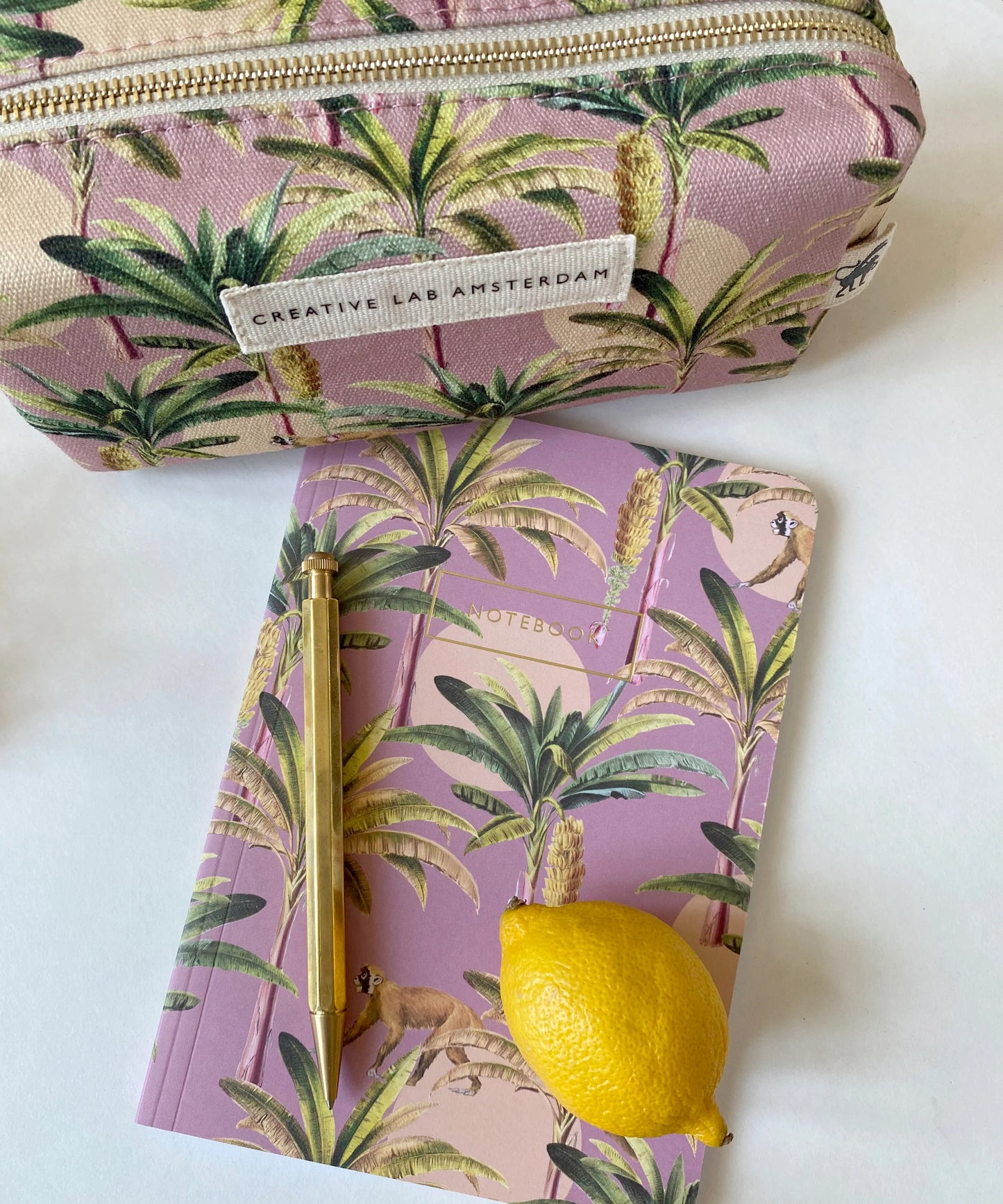 Bolsa ou Estojo - Pouche Square Purple Bananas