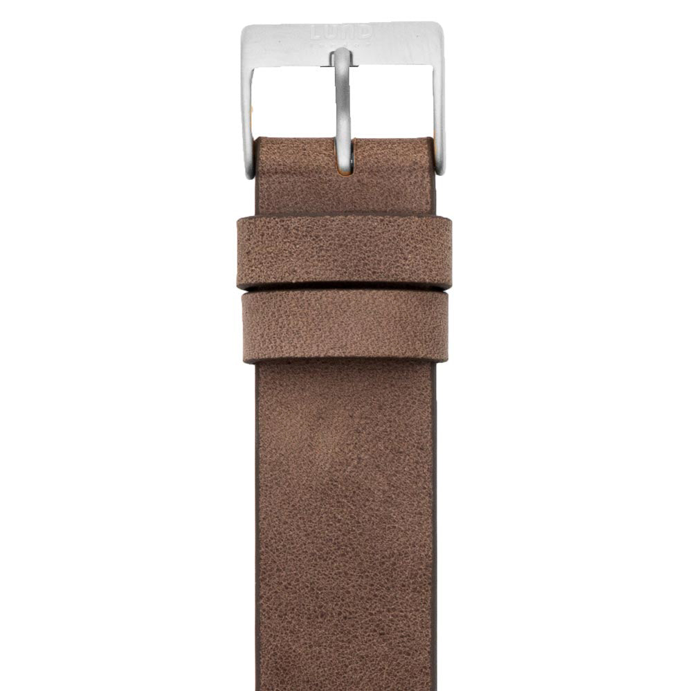 Relógio de Pulso Pele Chocolate, Caixa Silver 39mm