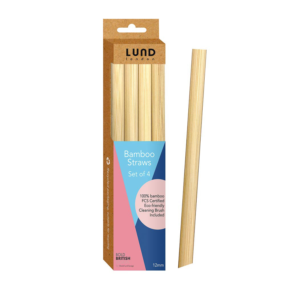Kit 4 Palhas Reutilizáveis em Bambu- 12 mm diâmetro
