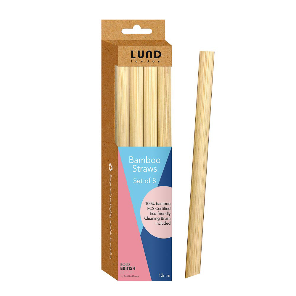 Kit 8 Palhas Reutilizáveis em Bambu- 12mm diâmetro