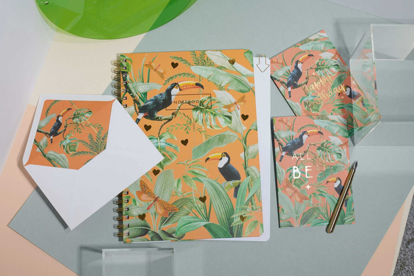Caderno Notebook A4 Argolas Flirting Toucans